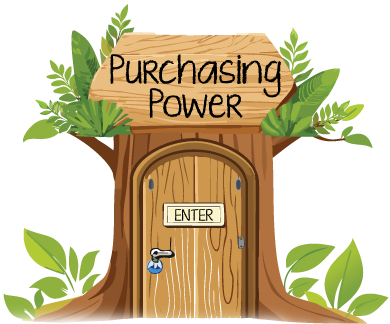 Purchasing Power written on Treehouse Sign