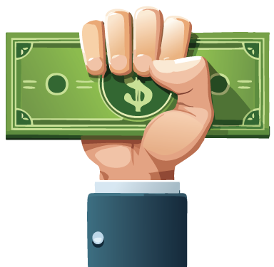 fist holding onto money