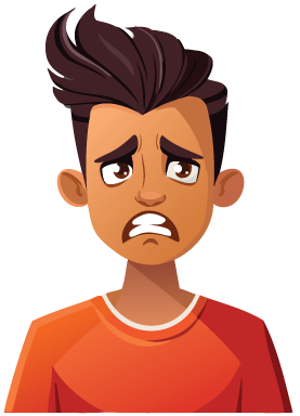 frustrated character