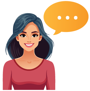 girl with talk bubble