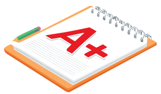 graded paper with an A+