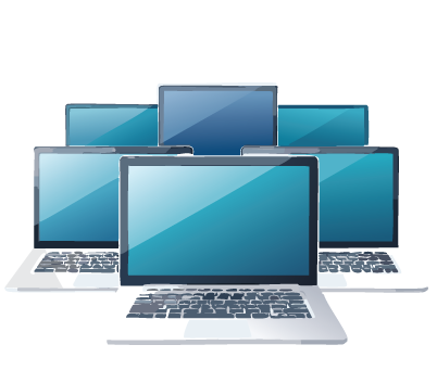 multiple laptop computers