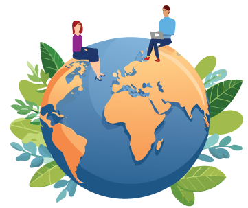 people sitting on planet earth