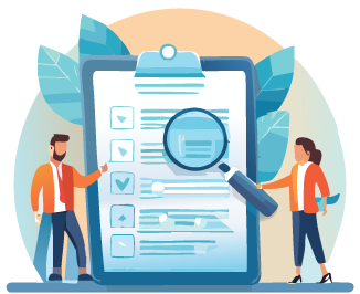 document with magnifying glass