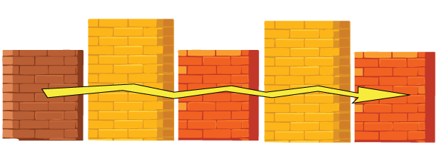 walls with arrow through them